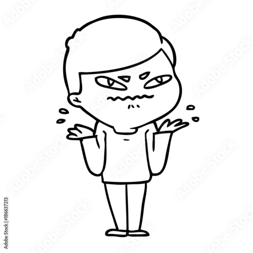 cartoon exasperated man