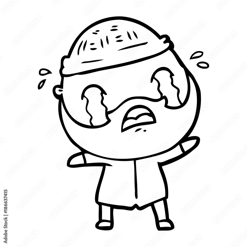 cartoon bearded man crying cartoon bearded man crying