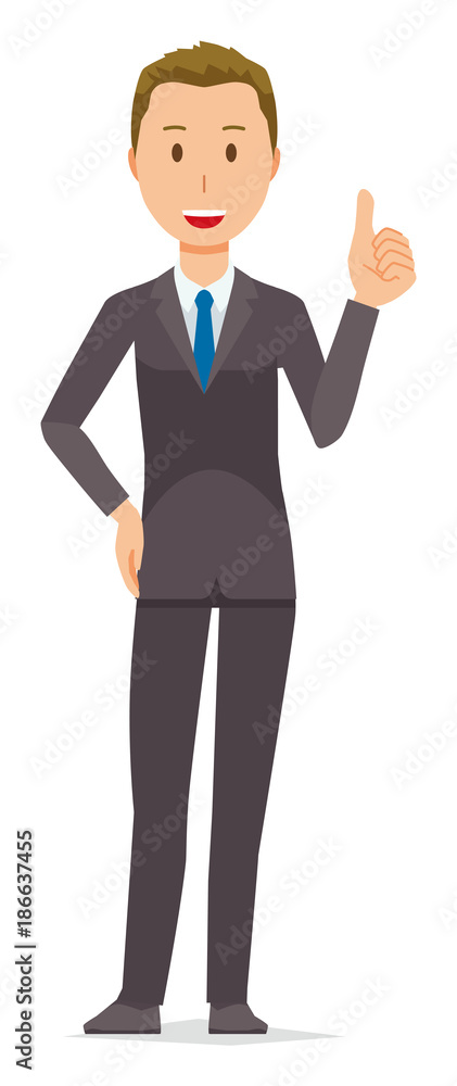 A young businessman is doing a good sign A young businessman is doing a good sign