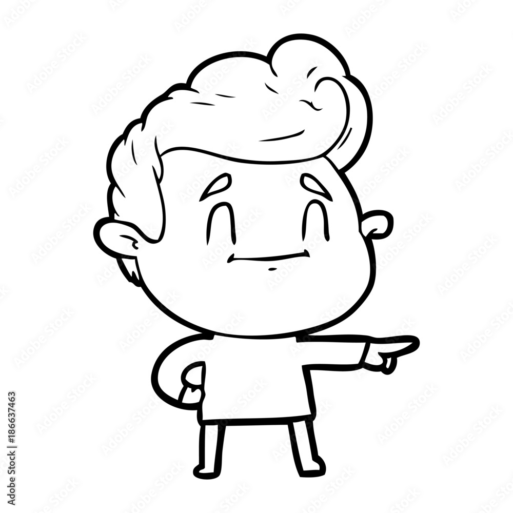 happy cartoon man pointing happy cartoon man pointing