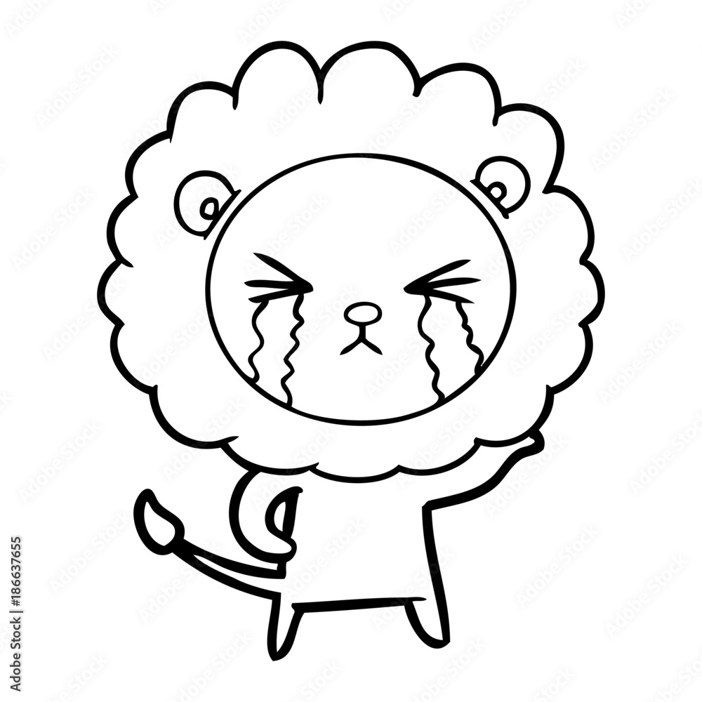 cartoon crying lion