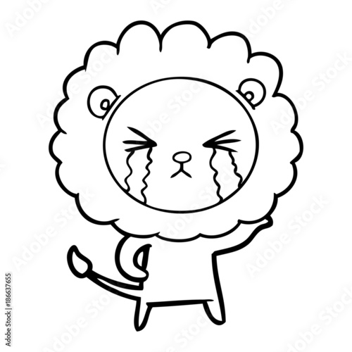 cartoon crying lion