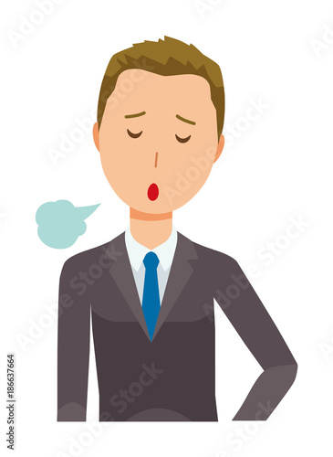 Young businessmen are sighing