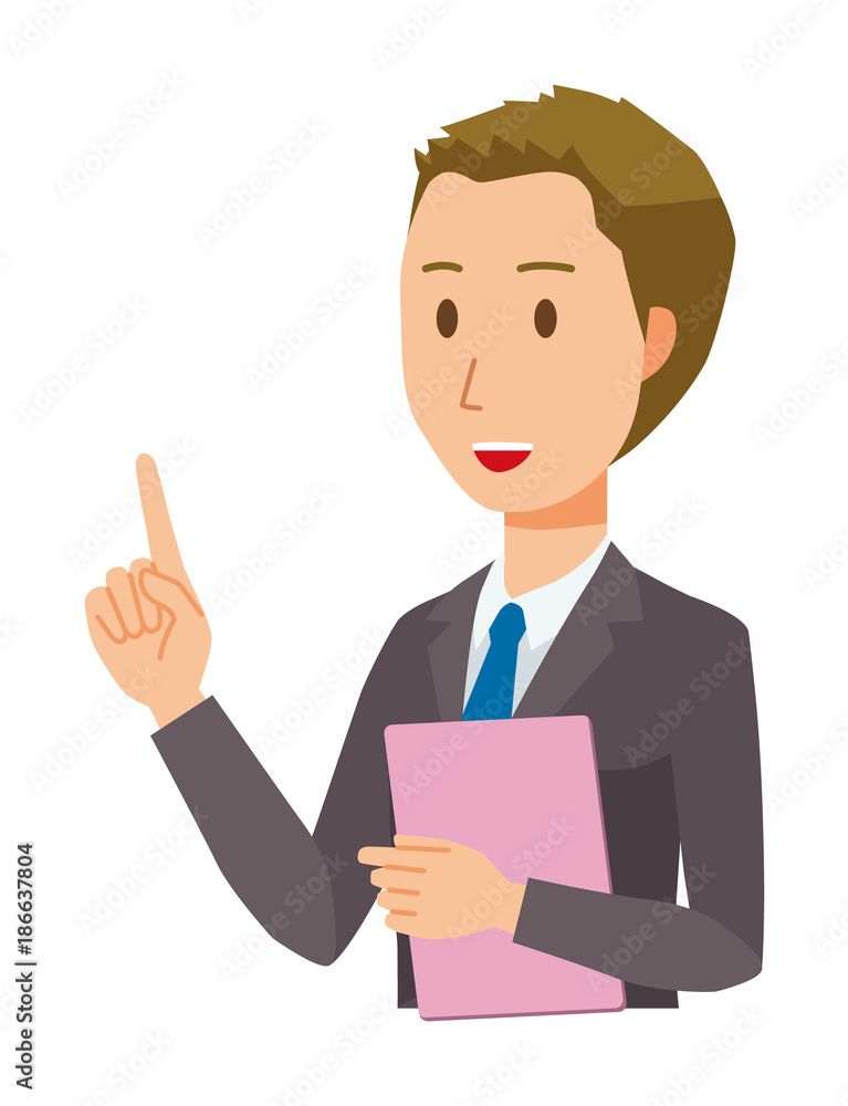 Young businessmen pointing with files Young businessmen pointing with files