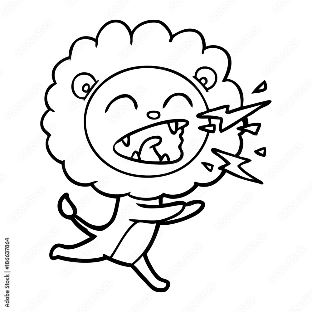 cartoon running lion cartoon running lion