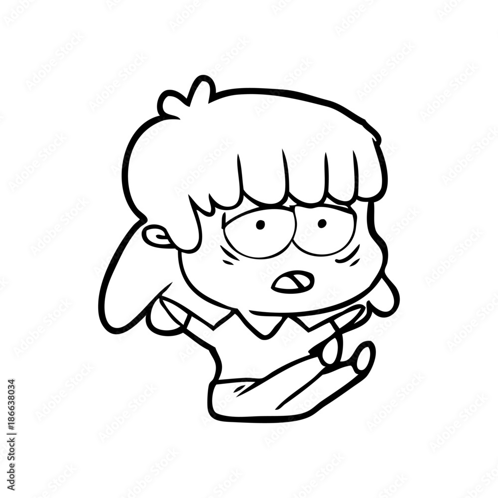 cartoon tired woman cartoon tired woman