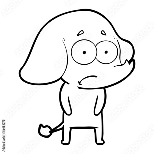 cartoon unsure elephant