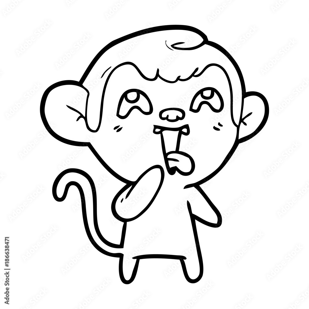 Fototapeta premium crazy cartoon monkey
