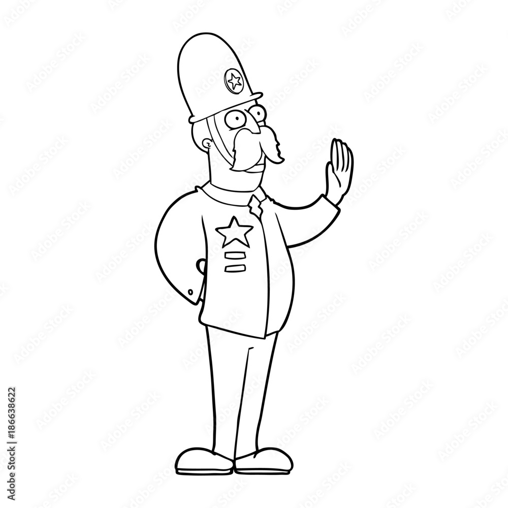 cartoon policeman making stop gesture cartoon policeman making stop gesture