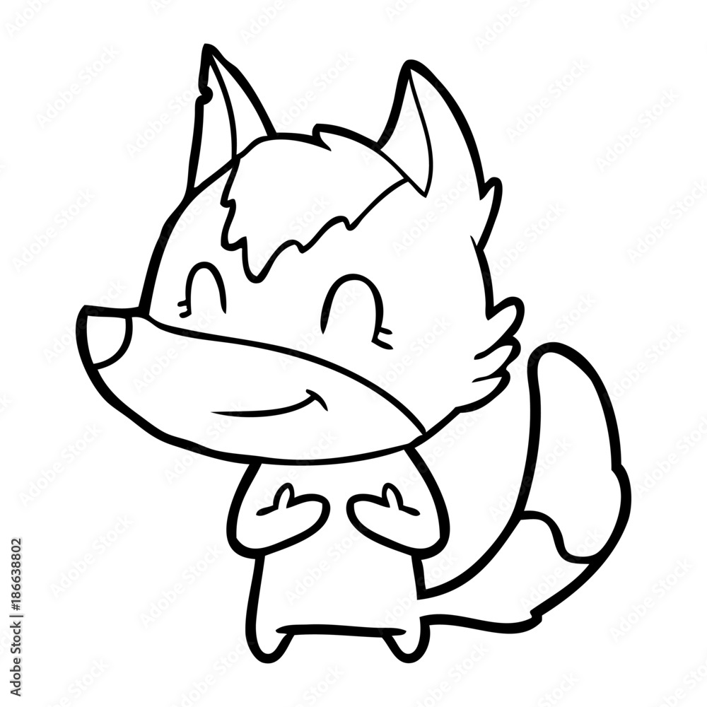 friendly cartoon wolf