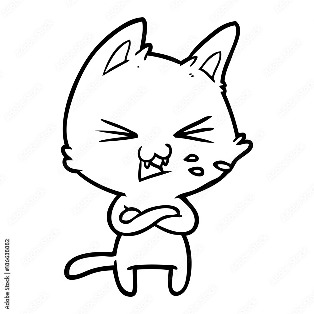 cartoon cat with crossed arms cartoon cat with crossed arms