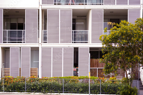 Photography Modern residential building exterior closeup