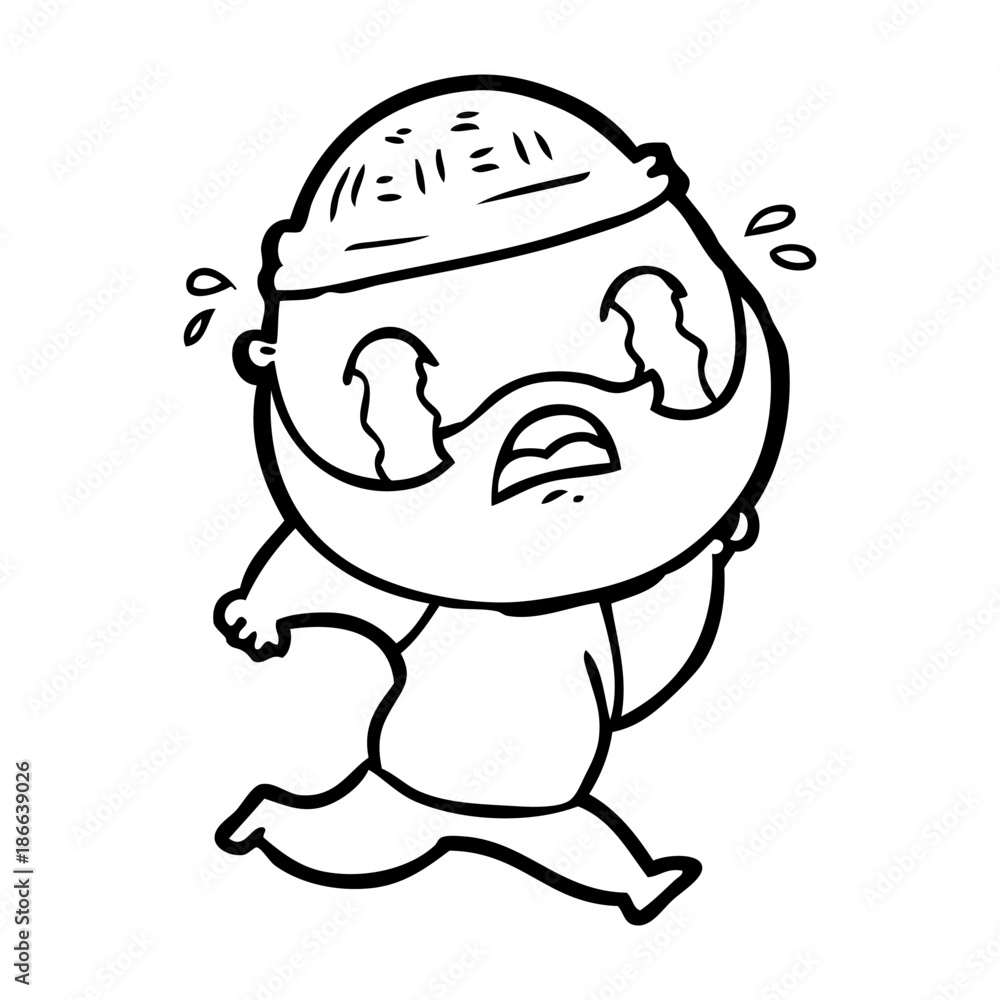 cartoon bearded man crying cartoon bearded man crying