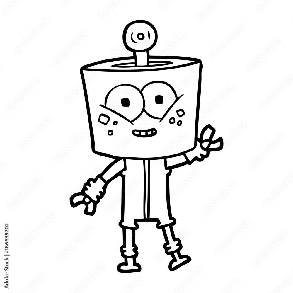 happy cartoon robot happy cartoon robot