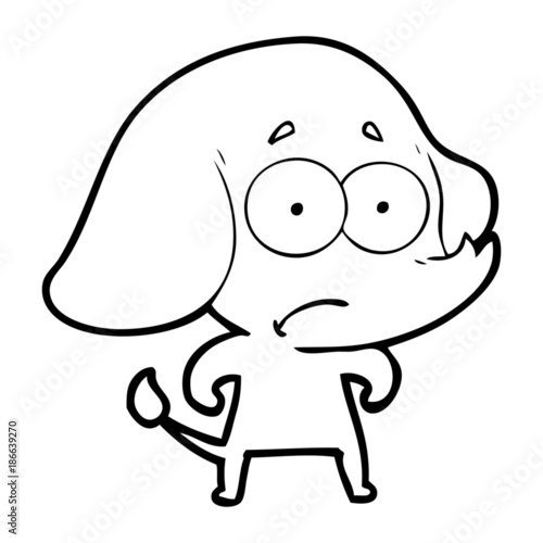 cartoon unsure elephant