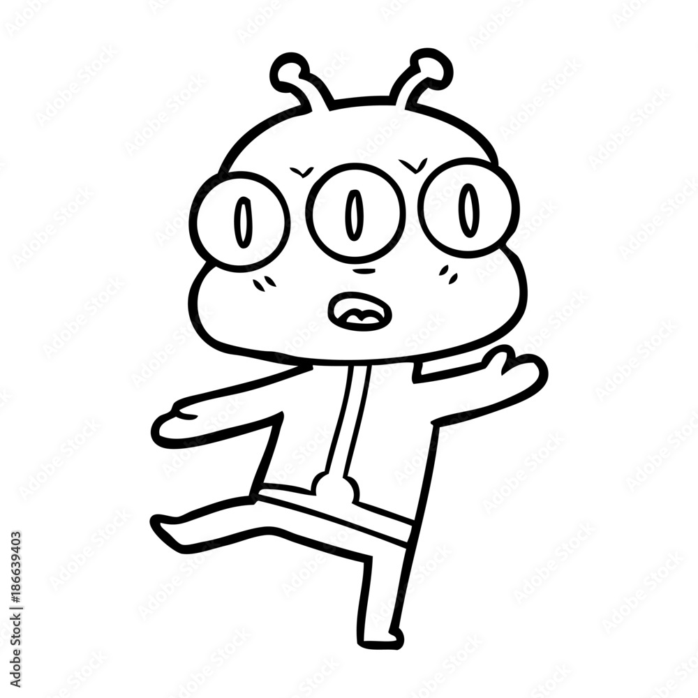 cartoon three eyed alien cartoon three eyed alien