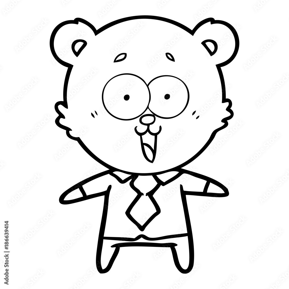 laughing teddy bear cartoon in shirt and tie laughing teddy bear cartoon in shirt and tie