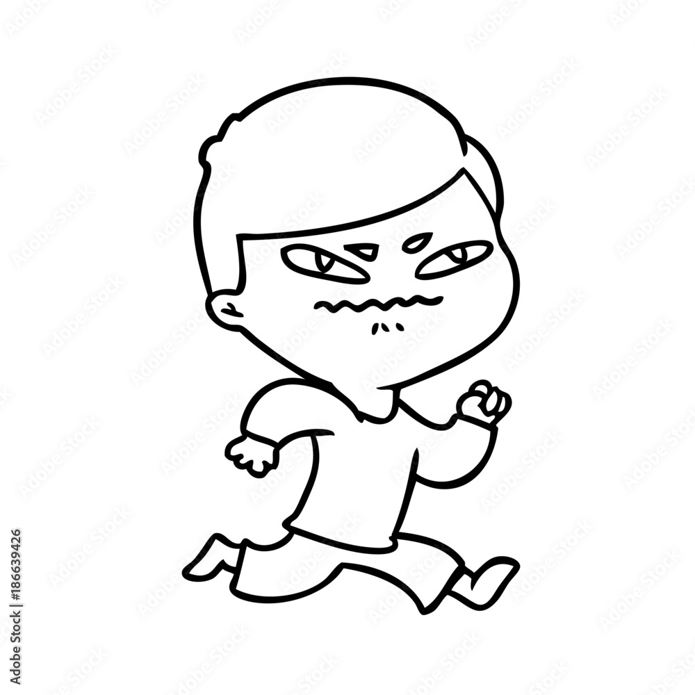 cartoon angry man