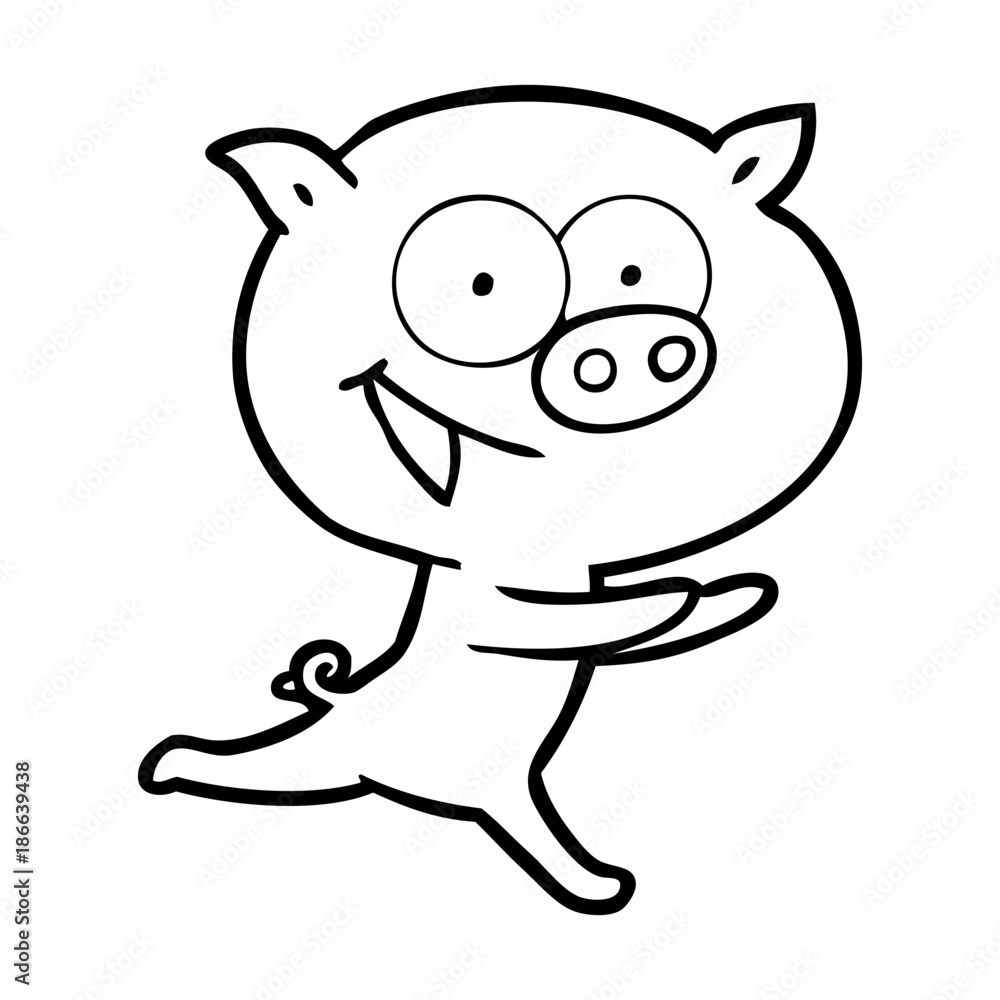 cheerful pig cartoon cheerful pig cartoon