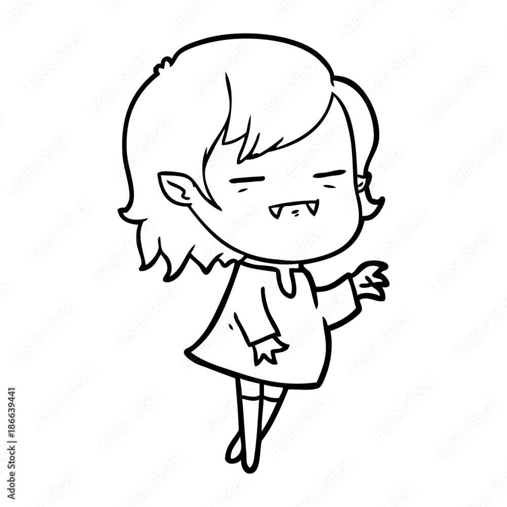 cartoon undead vampire girl reaching out cartoon undead vampire girl reaching out