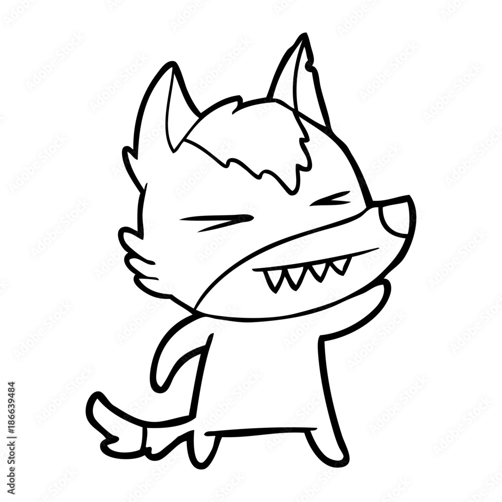 angry wolf cartoon