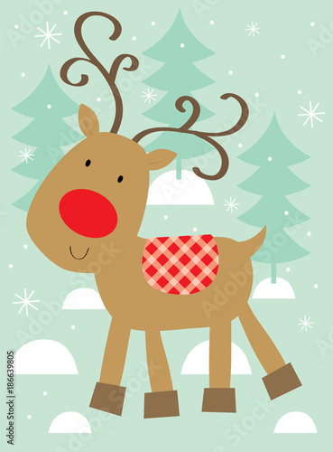 cute reindeer christmas card
