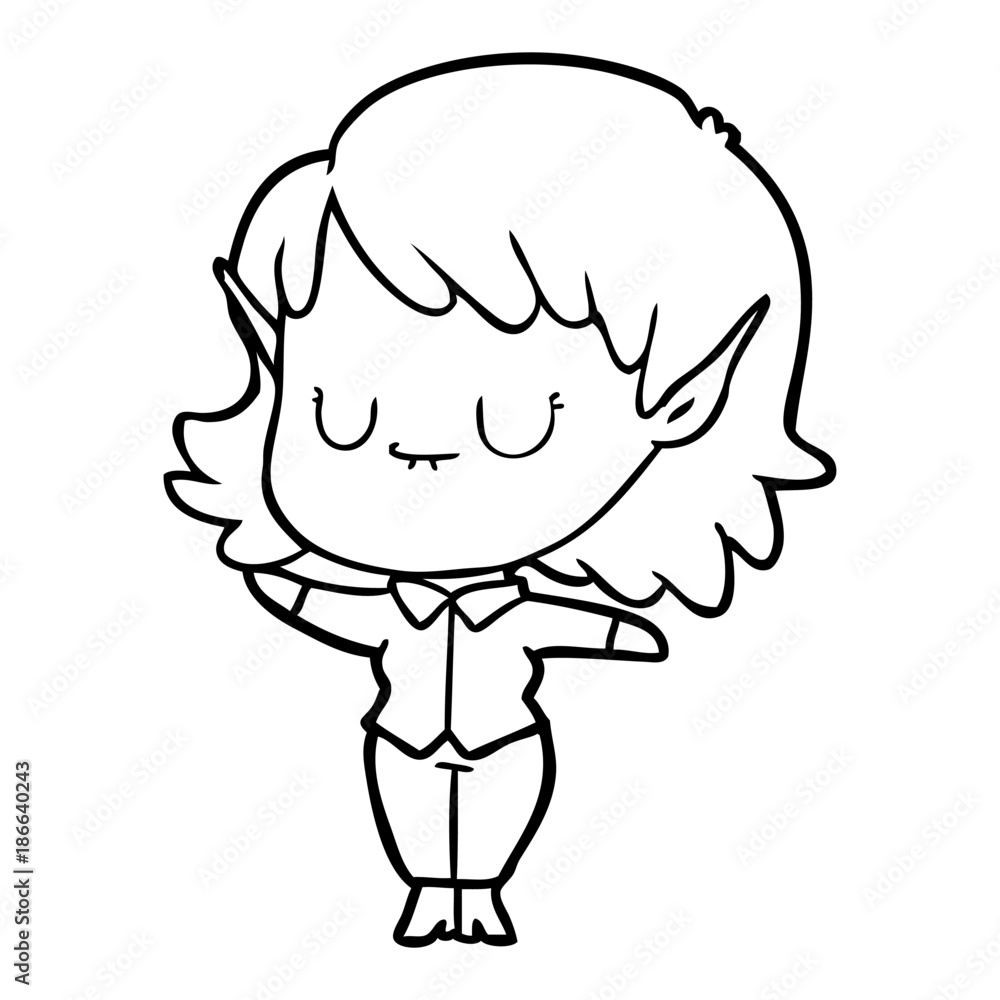 happy cartoon elf girl happy cartoon elf girl