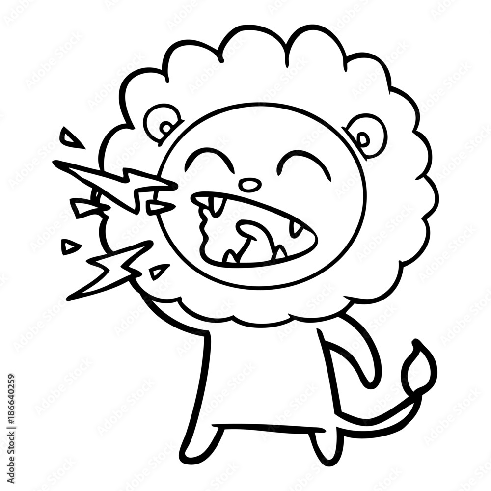 cartoon roaring lion cartoon roaring lion