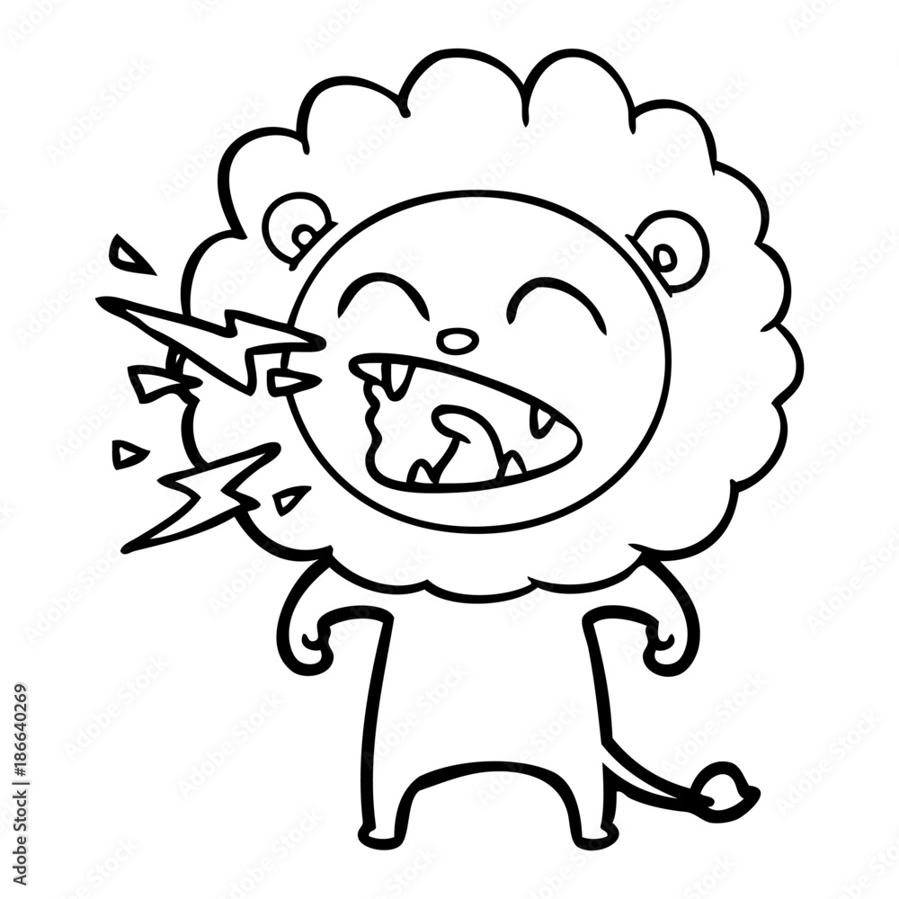 cartoon roaring lion cartoon roaring lion