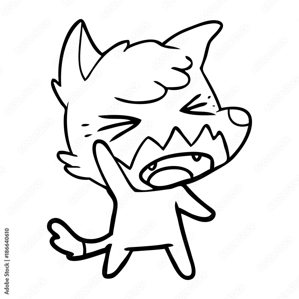angry cartoon fox