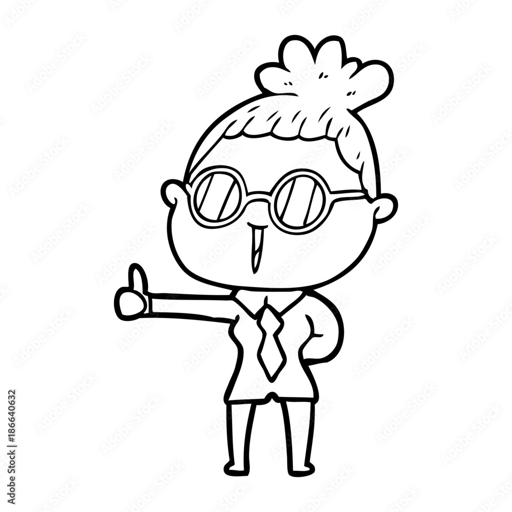 cartoon woman wearing spectacles