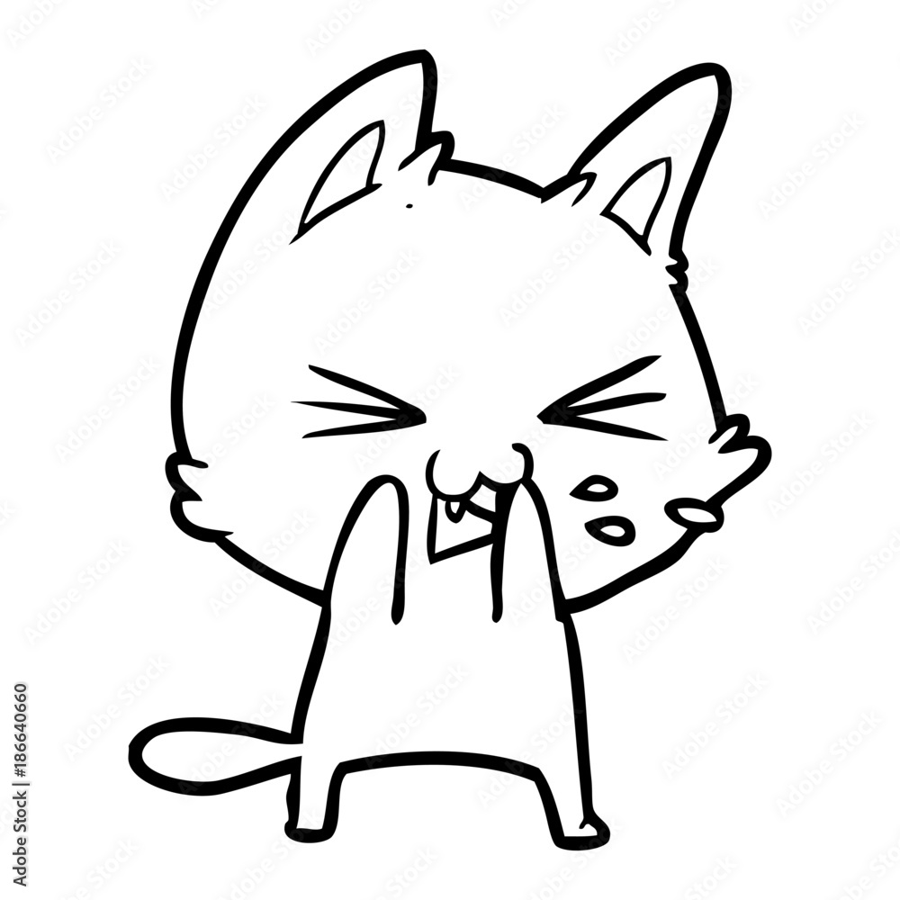 cartoon cat hissing cartoon cat hissing