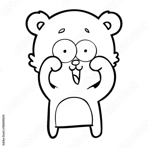 laughing teddy  bear cartoon