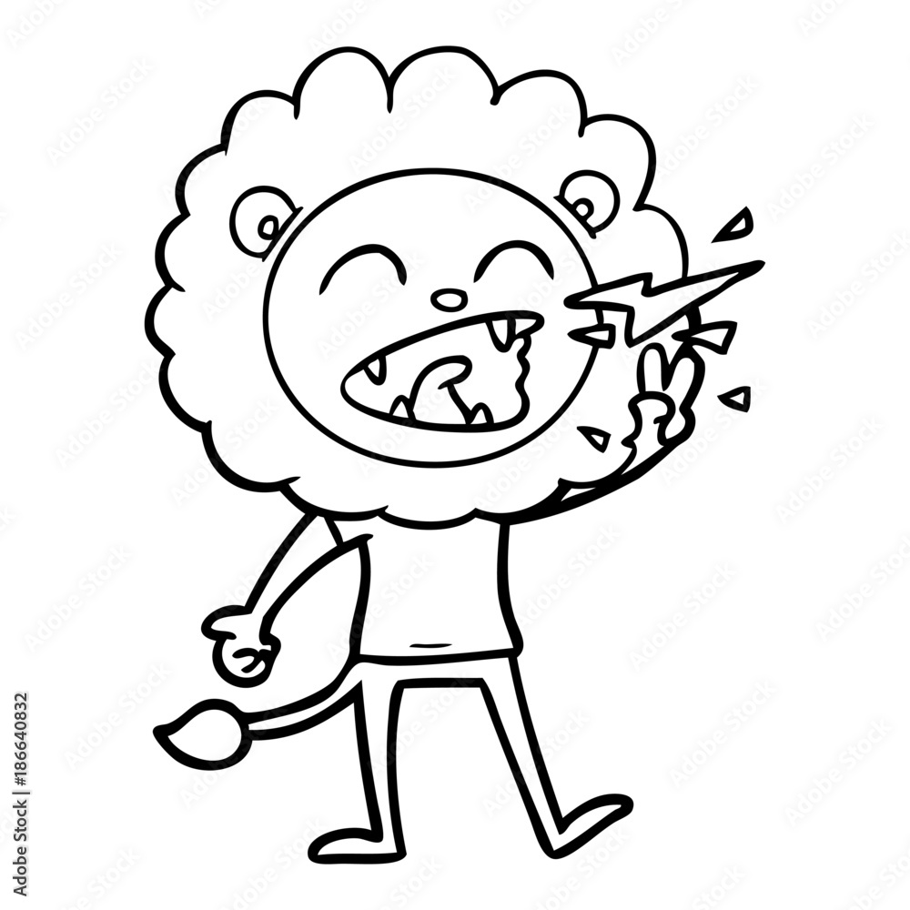 cartoon roaring lion cartoon roaring lion