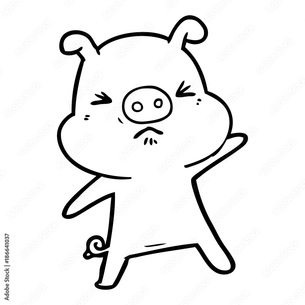 cartoon angry pig
