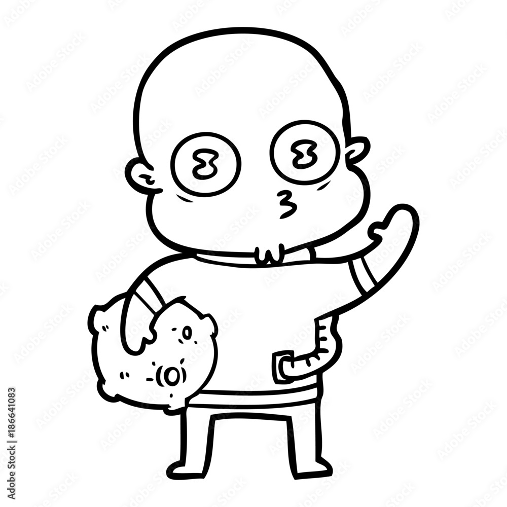 waving weird bald spaceman waving weird bald spaceman