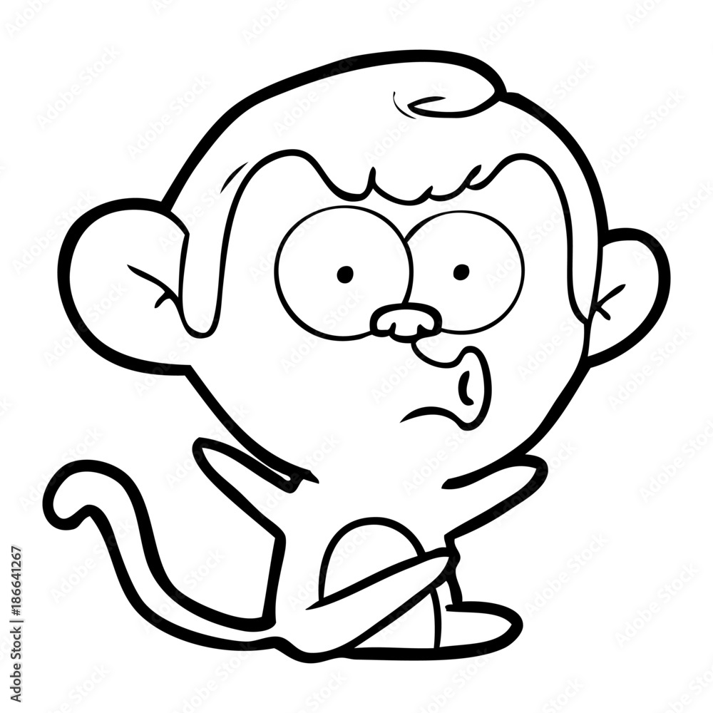 Obraz premium cartoon hooting monkey