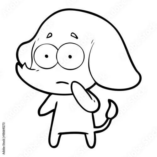 cartoon unsure elephant