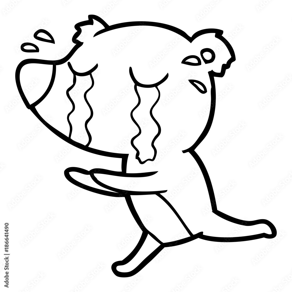 Obraz premium cartoon crying polar bear