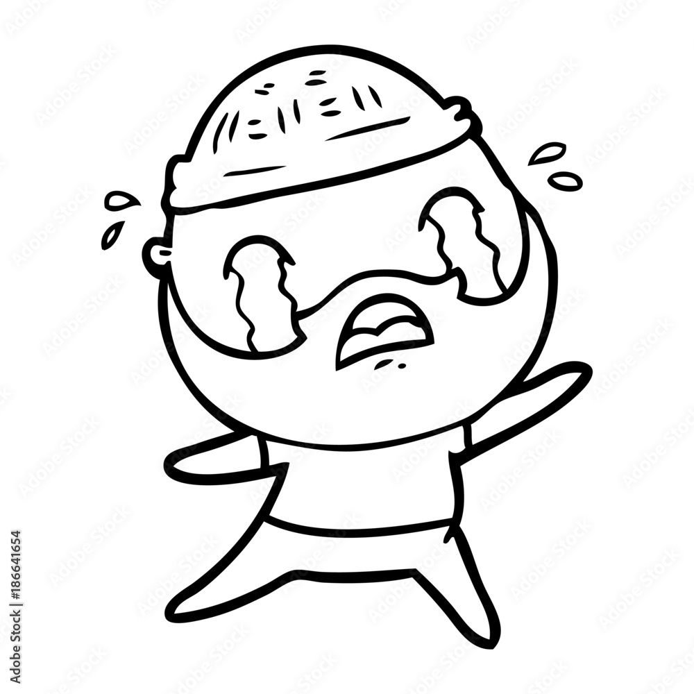 cartoon bearded man crying cartoon bearded man crying