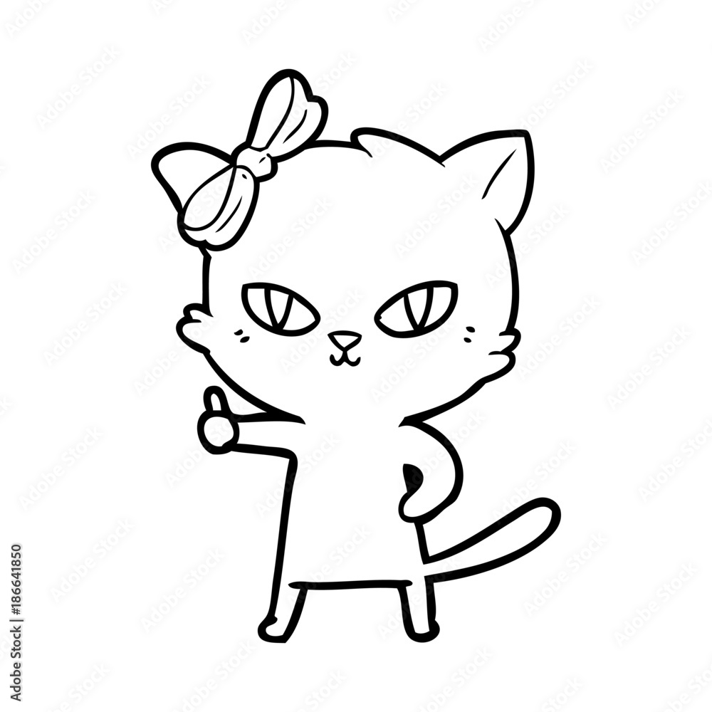 cute cartoon cat giving thumbs up symbol cute cartoon cat giving thumbs up symbol