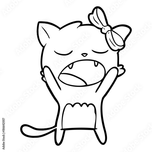 cartoon cat meowing
