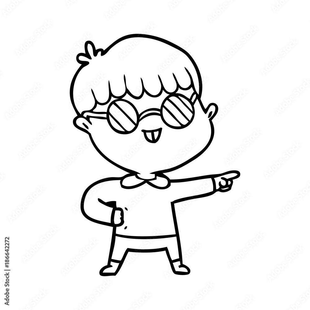 cartoon boy wearing spectacles