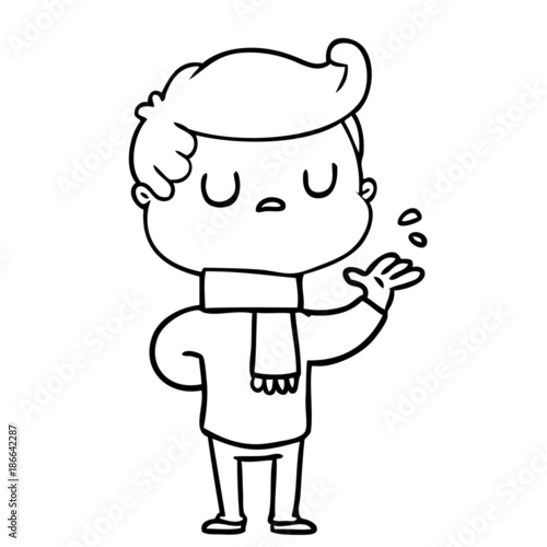 cartoon aloof man