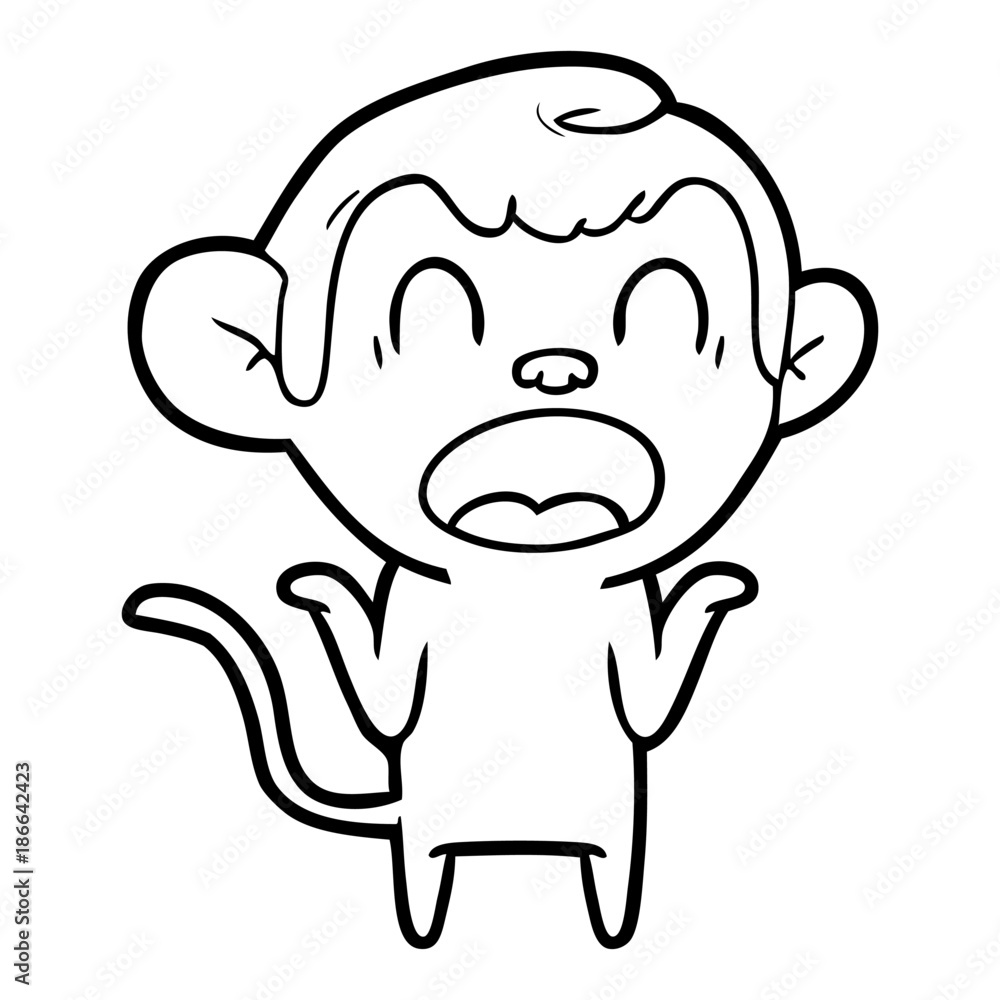 shouting cartoon monkey shrugging shoulders shouting cartoon monkey shrugging shoulders