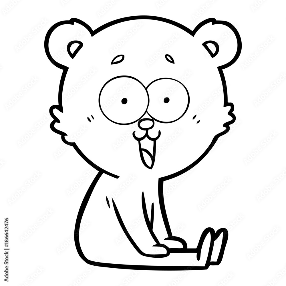 Fototapeta premium laughing teddy bear cartoon