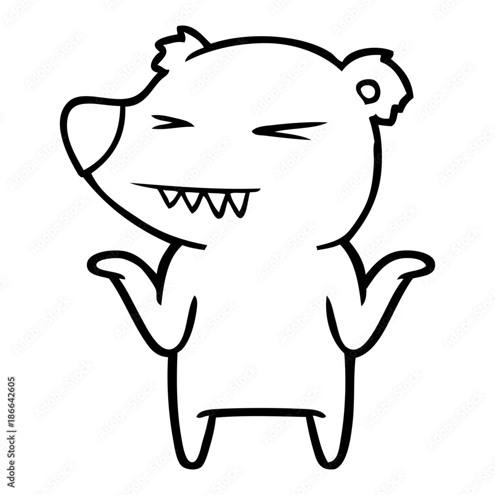 angry polar bear cartoon