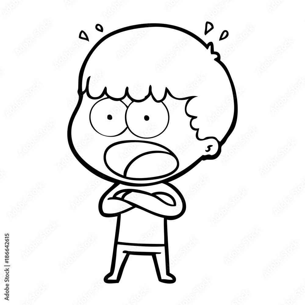 Obraz premium cartoon shocked man