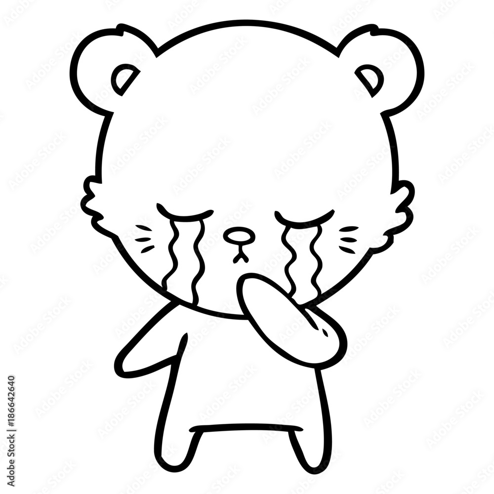 crying cartoon bear