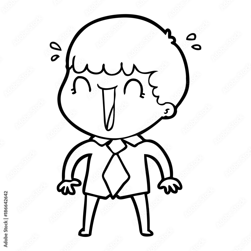 laughing cartoon man in shirt and tie